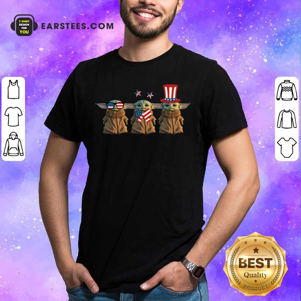 Baby Yoda American Flag 4th Of July Shirt