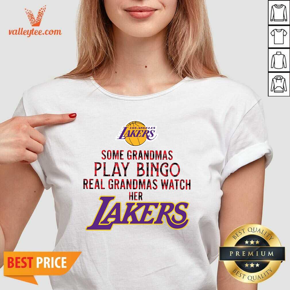 Hot Los Angeles Lakers Some Grandmas Play Bingo Real Grandmas Watch Her Laker Shirt - Image 3