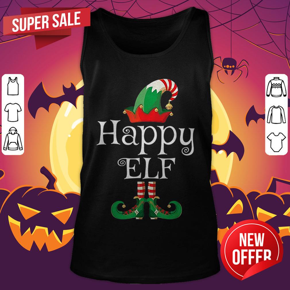 Top Happy Elf Costume Funny Halloween Christmas Gift Happy Shirt - Image 3