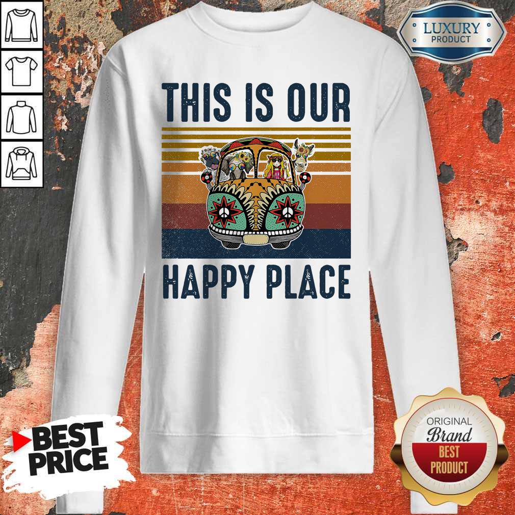 Cute This Is Our Happy Place Hippie Animal Vintage Shirt - Image 5
