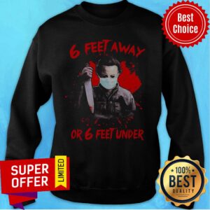 Alternative view of Official Michael Myers 6 Feet Away Or Feet Under Shirt