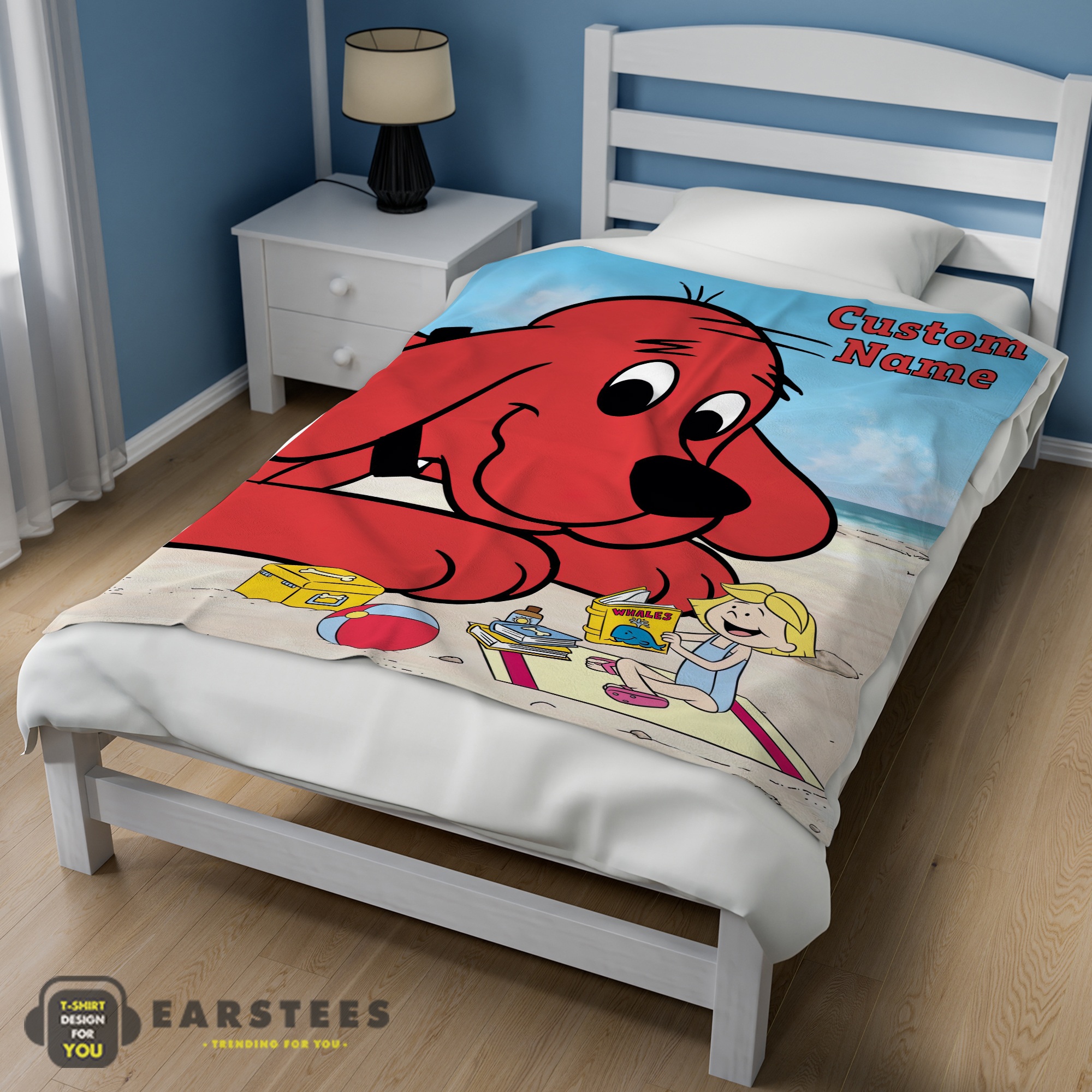 Good Clifford's Puppy Days Emily Elizabeth Beach Blanket Fleece Customized Blanket - Image 3