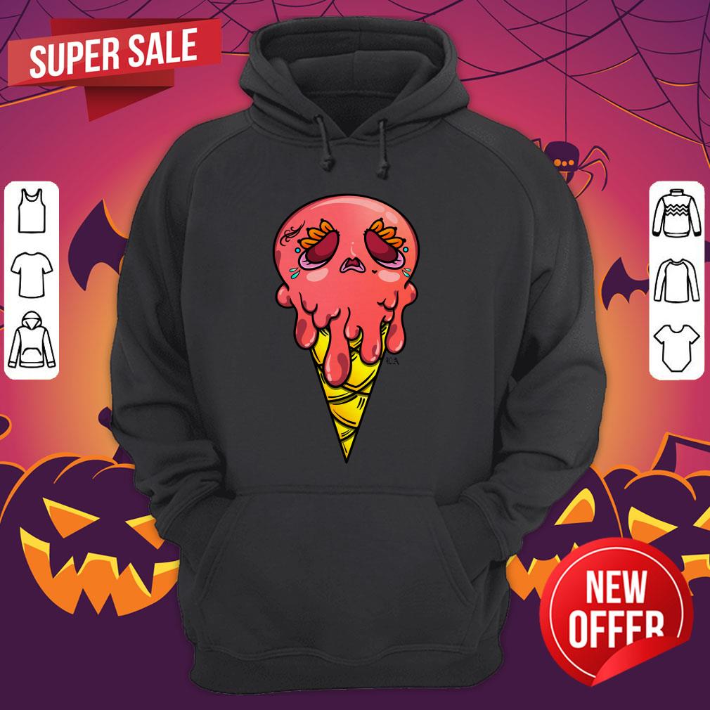 Strawberry Sugar Skull Ice Cream Day Of The Dead Dia De Los Muertos Shirt - Image 5