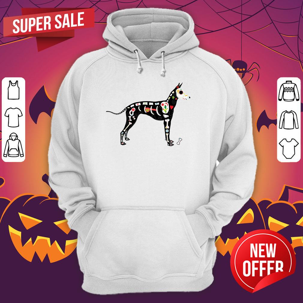 Sugar Skull Day Of The Dead Xoloitzcuintli Dog Dia De Los Muertos Shirt - Image 3