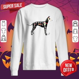 Alternative view of Sugar Skull Day Of The Dead Xoloitzcuintli Dog Dia De Los Muertos Shirt