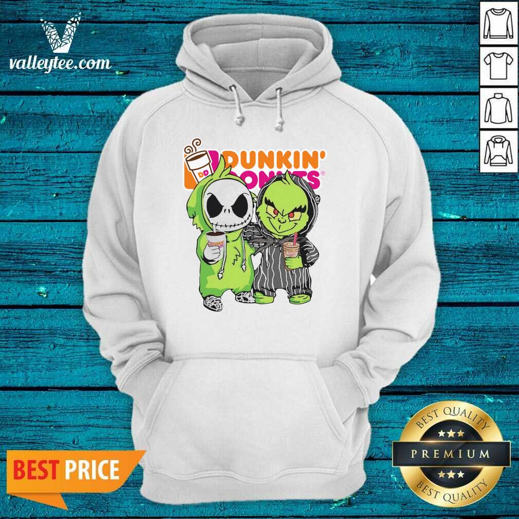 Fantastic Baby Jack Skellington And Grinch Love Dunkin Donuts Shirt - Image 2