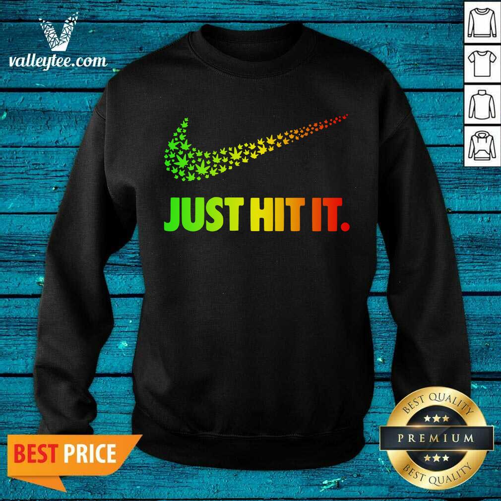 Funny Nightmare Before Coffee Shirt420 Weed Nike Just Hit It Shirt - Image 5