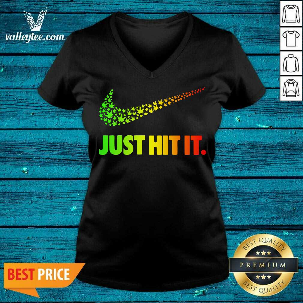 Funny Nightmare Before Coffee Shirt420 Weed Nike Just Hit It Shirt - Image 3