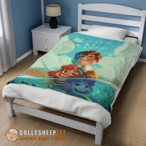Alternative view of Perfect Disney Cartoon Summer Of Luca With Friends Blanket Fleece Customized Blanket
