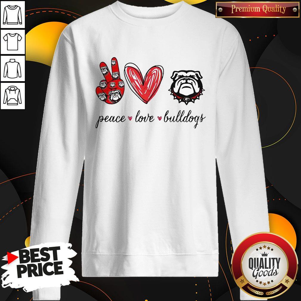 Cute Peace Love Georgia Bulldogs Shirt - Image 4
