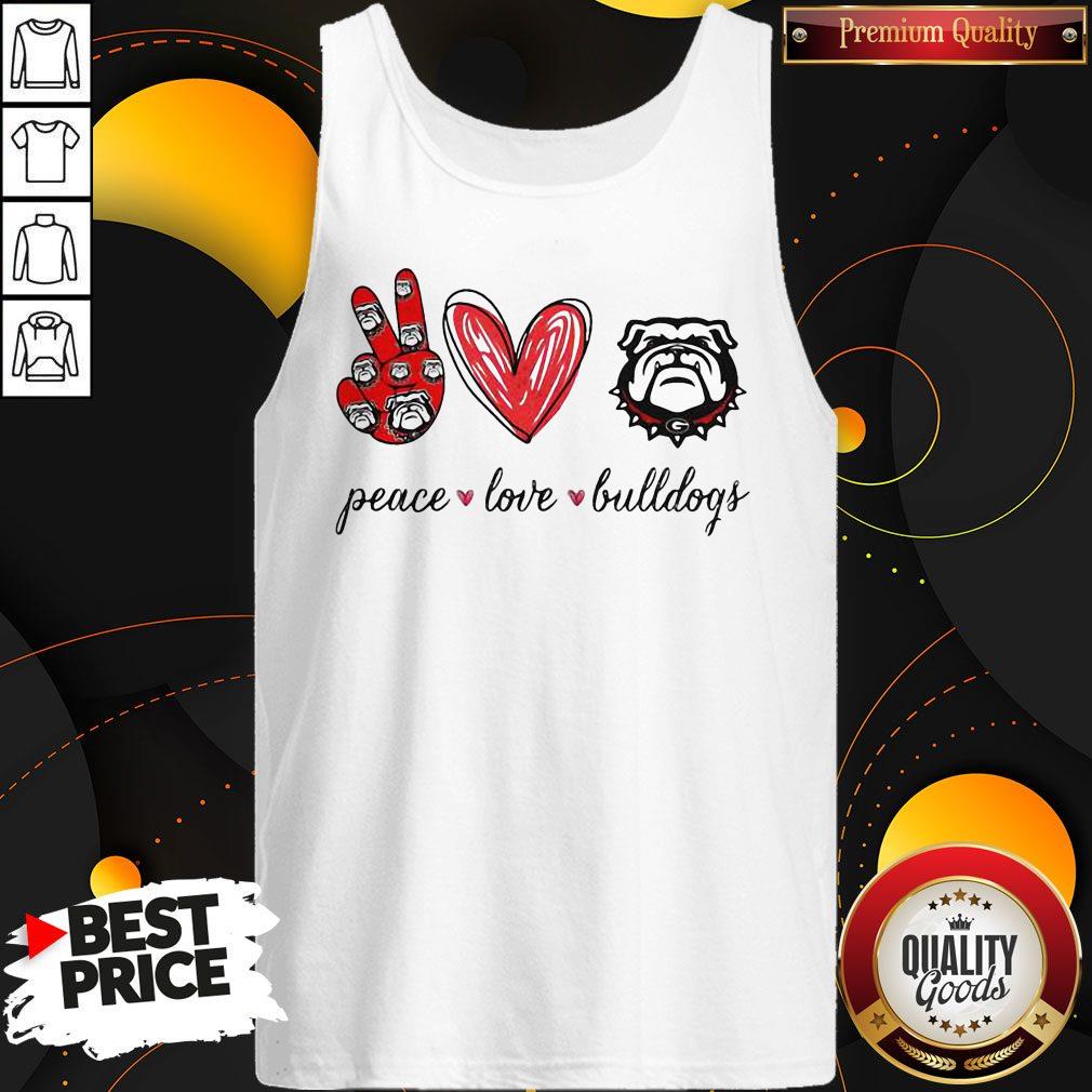 Cute Peace Love Georgia Bulldogs Shirt - Image 3