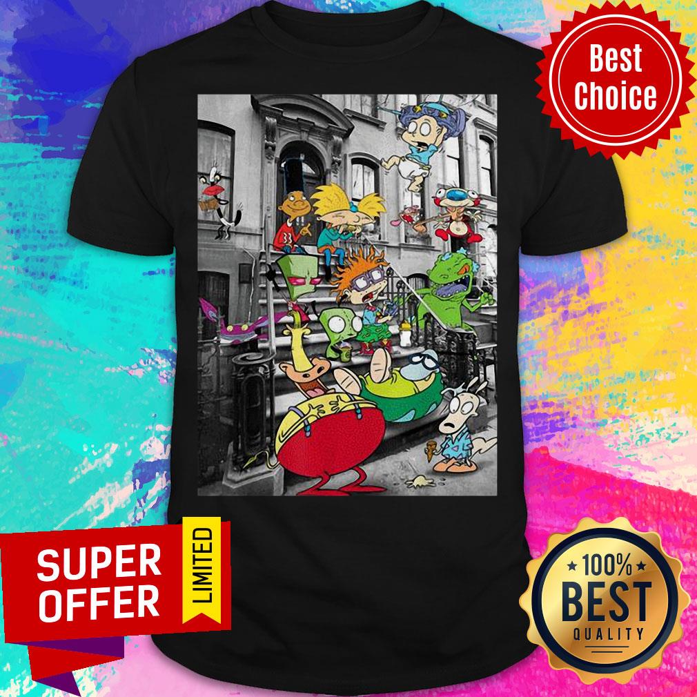 Nickelodeon Nicktoons Hanging On Stoop 2020 Cartoon Shirt