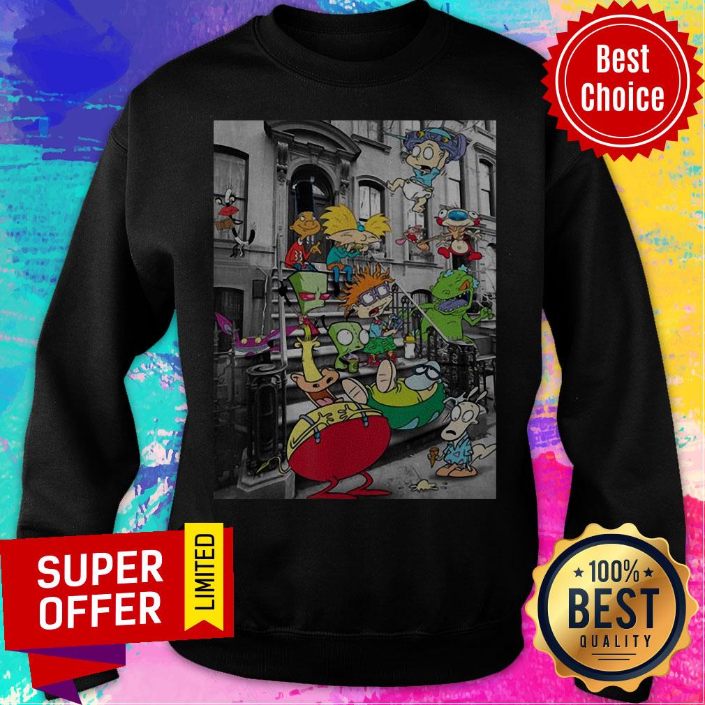 Nickelodeon Nicktoons Hanging On Stoop 2020 Cartoon Shirt - Image 2
