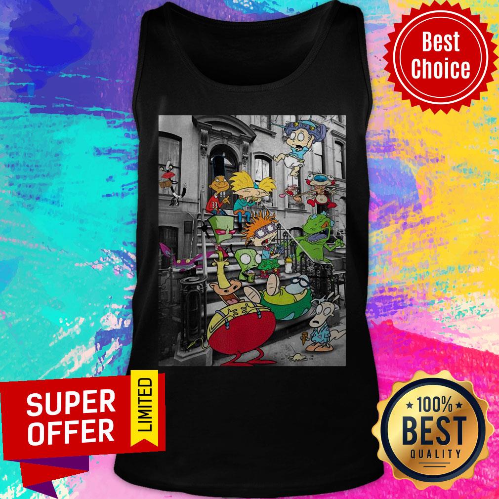 Nickelodeon Nicktoons Hanging On Stoop 2020 Cartoon Shirt - Image 5