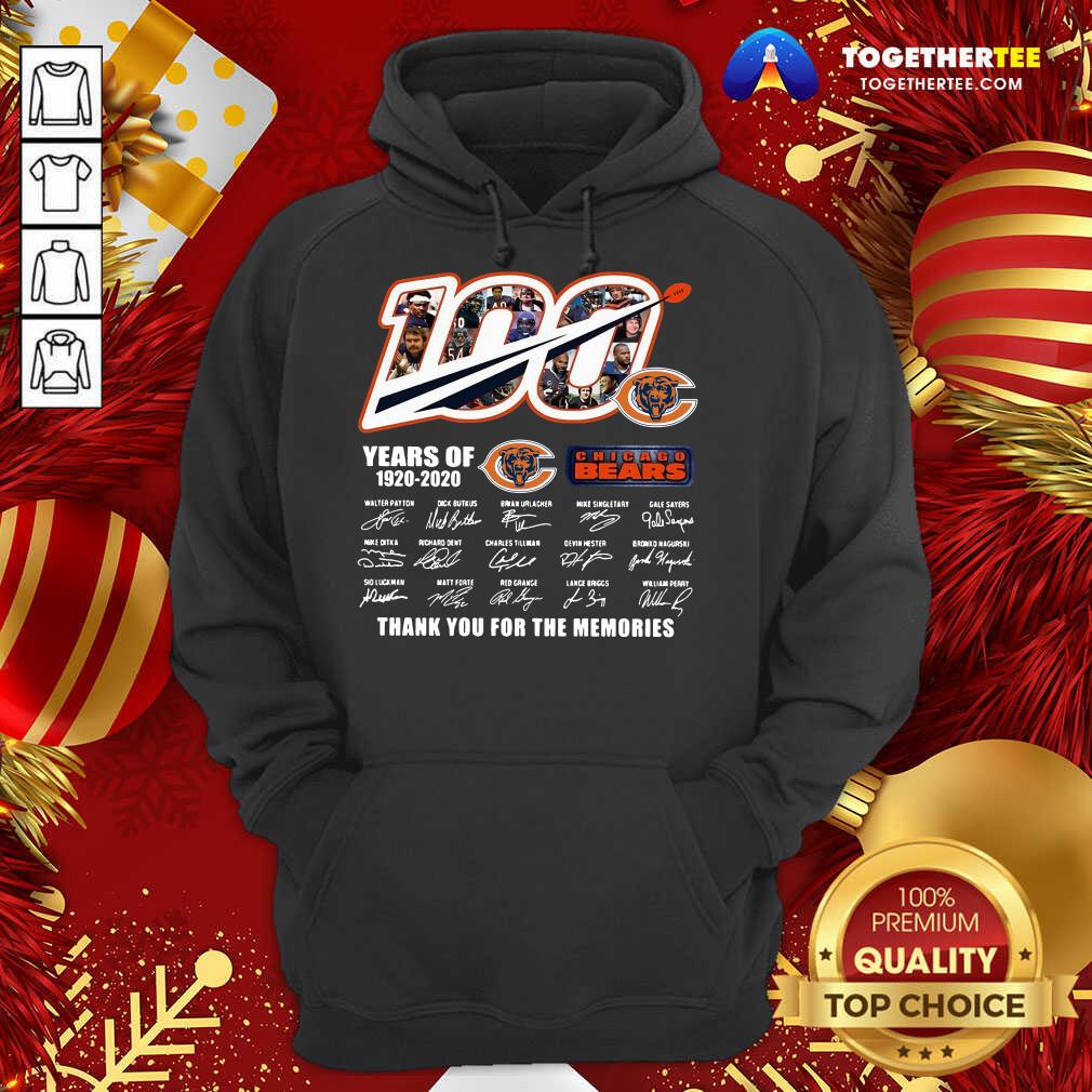 Cute 100 Years Of 1920 2020 Chicago Bears Thank You For The Memories Signatures Shirt - Image 5