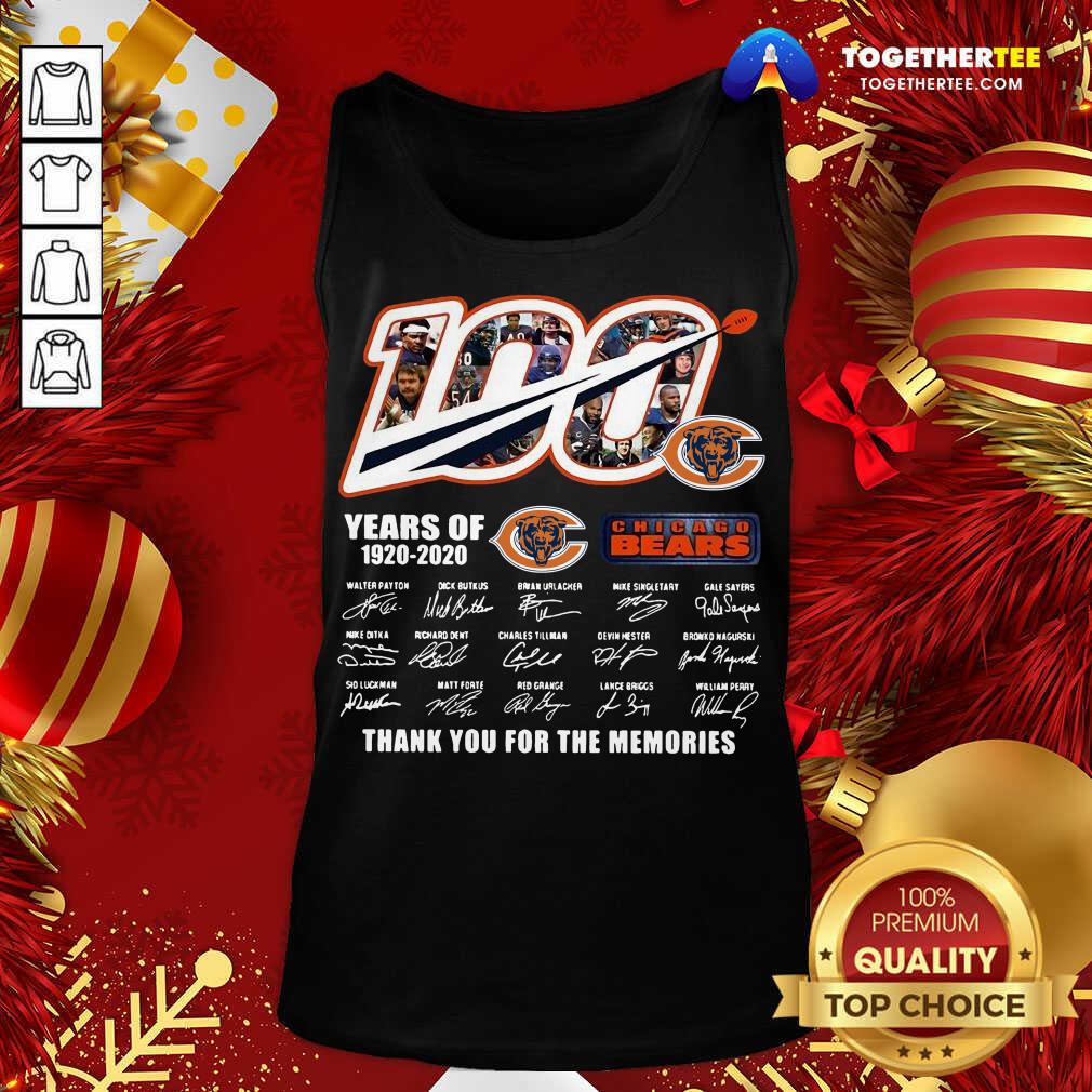Cute 100 Years Of 1920 2020 Chicago Bears Thank You For The Memories Signatures Shirt - Image 3
