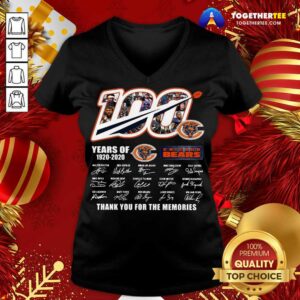 Alternative view of Cute 100 Years Of 1920 2020 Chicago Bears Thank You For The Memories Signatures Shirt