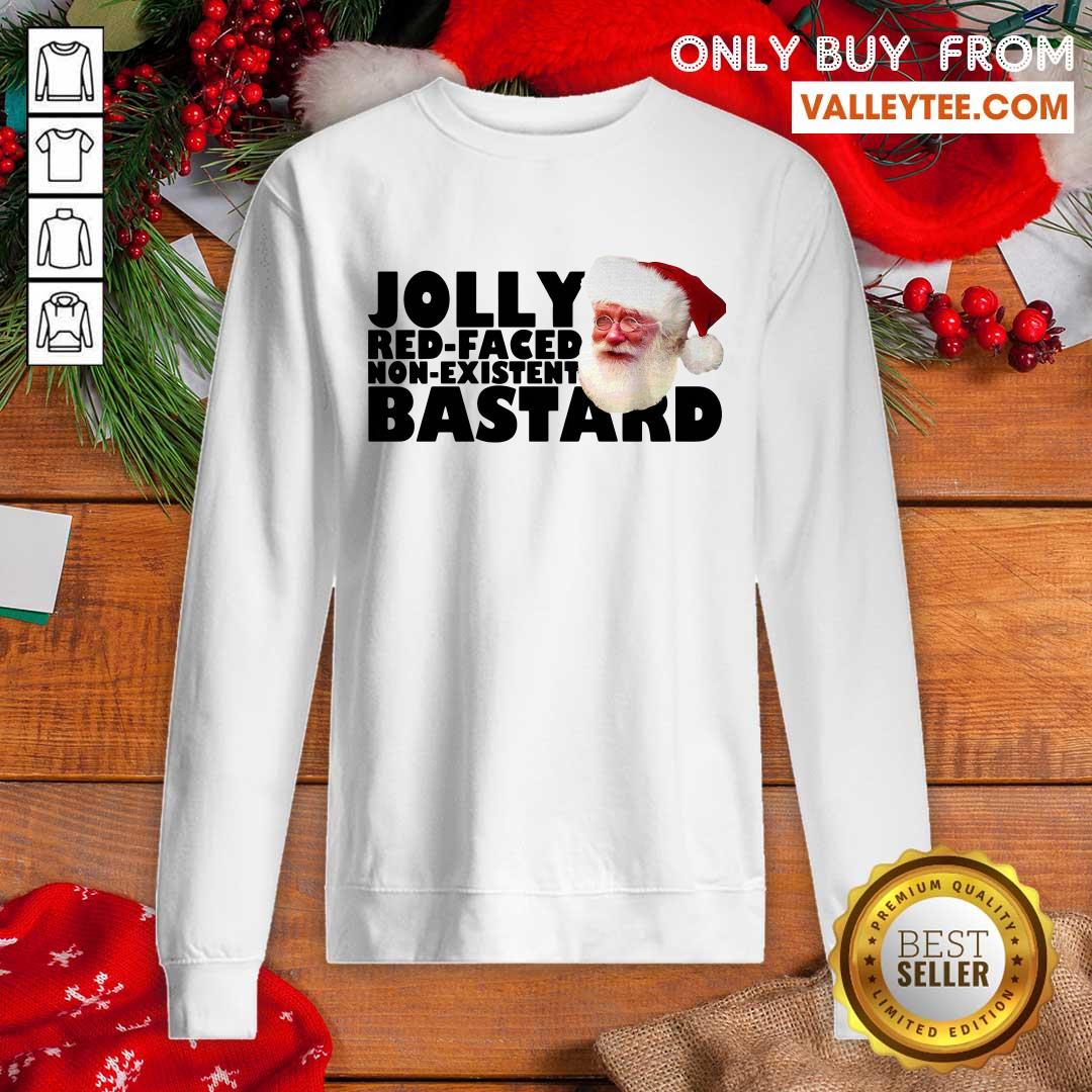 Funny Santa Jolly Red Faced Non Existent Bastard Shirt - Image 2