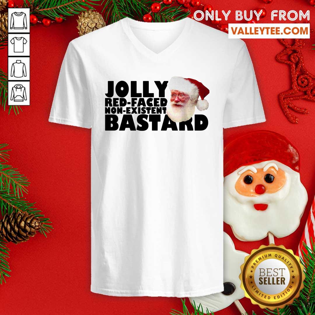 Funny Santa Jolly Red Faced Non Existent Bastard Shirt - Image 4