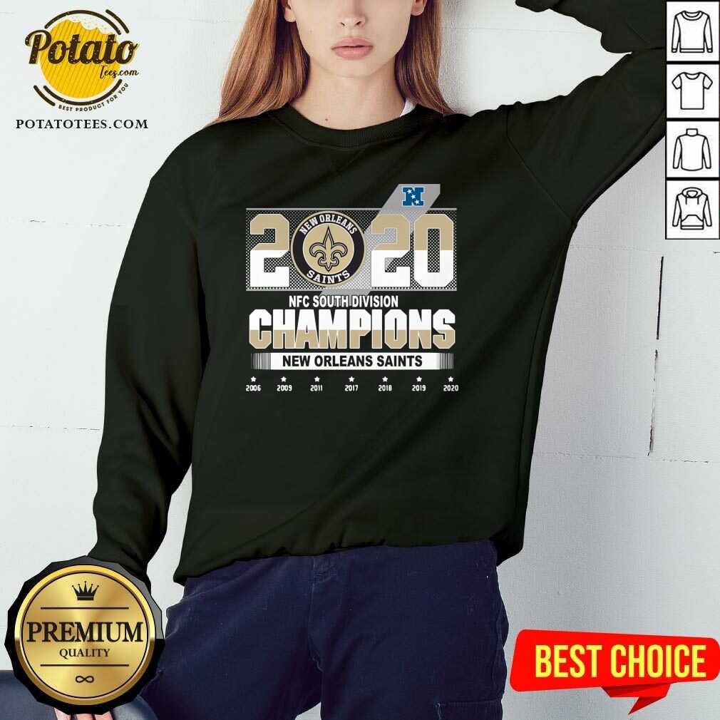 Nice 2020 Afc North Division Champions New Orleans Saints 2008 2009 2011 2017 Shirt - Image 4