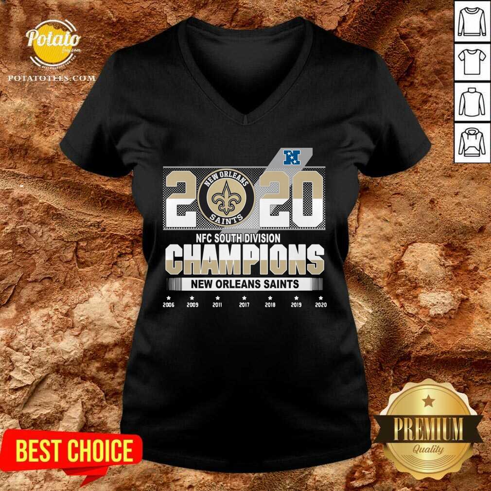 Nice 2020 Afc North Division Champions New Orleans Saints 2008 2009 2011 2017 Shirt - Image 2