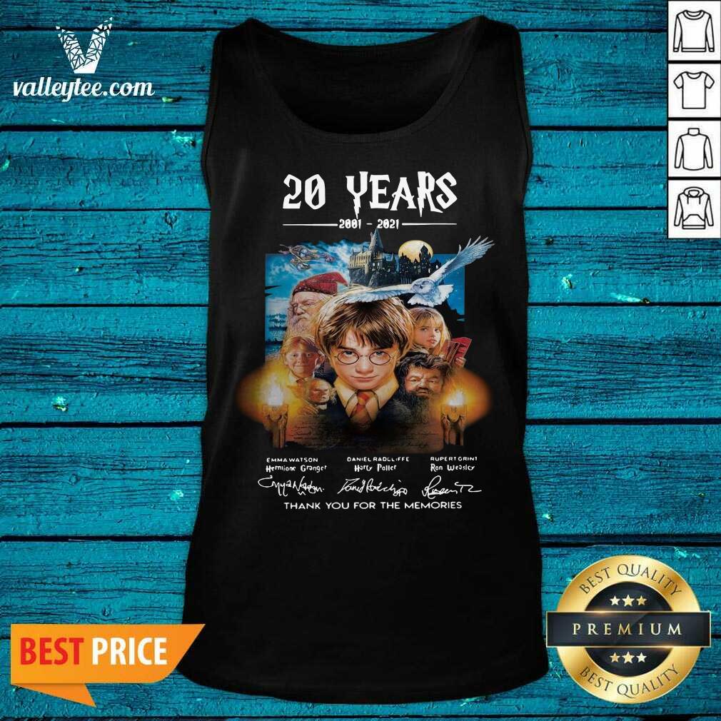 Top Harry Potter 20 Years 2001 2021 Thank You For The Memories Signatures Shirt - Image 2
