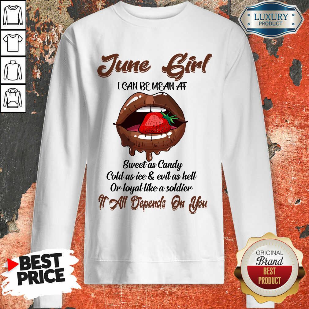 Lips Strawberry June Girl All Depend On You Shirt - Image 3