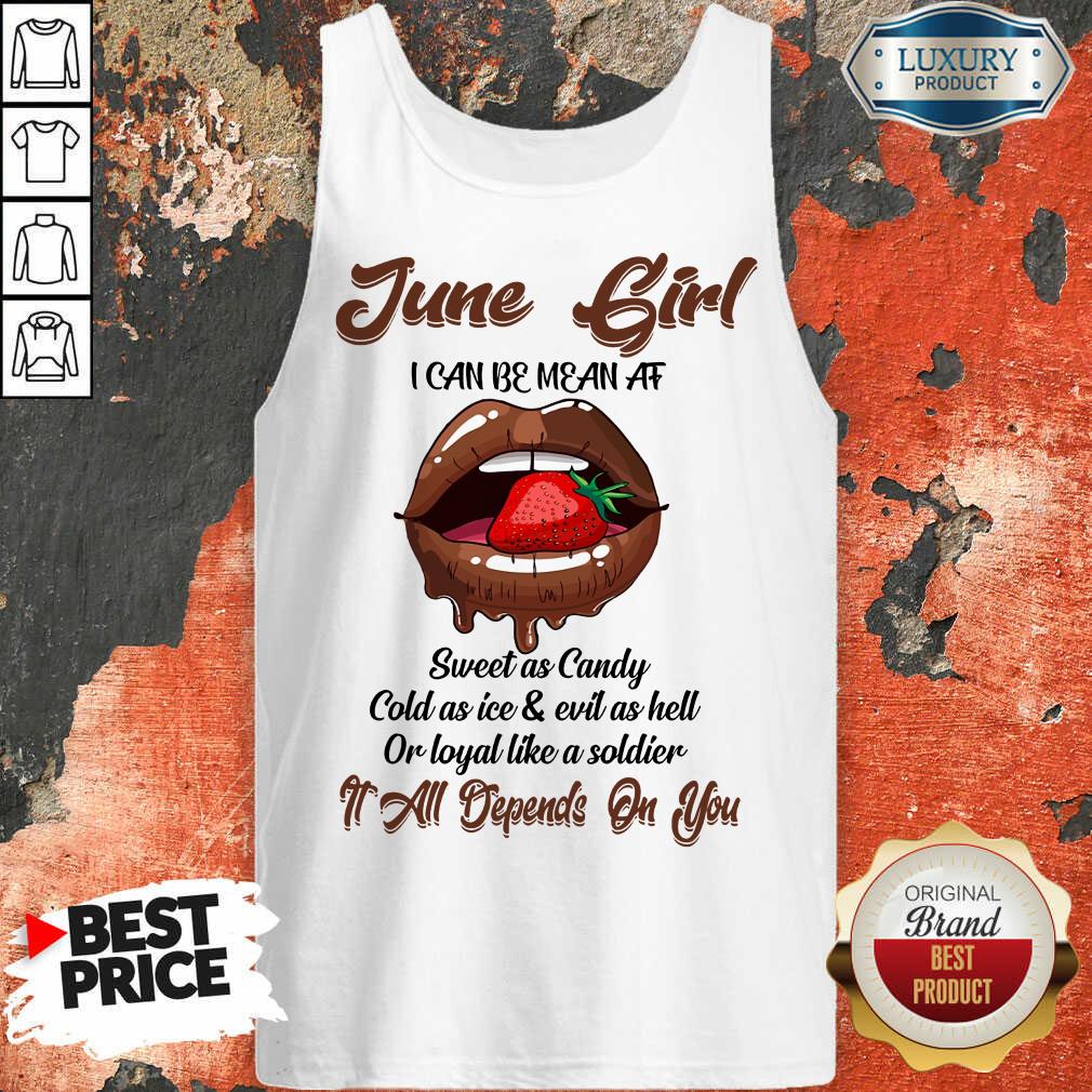 Lips Strawberry June Girl All Depend On You Shirt - Image 2