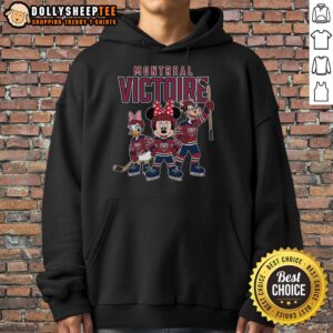 Alternative view of Nice Montreal Victoire Mickey Mouse Cartoon Team Ice Hockey T-Shirt