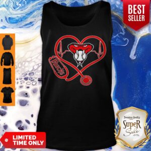 Alternative view of Nice Arizona Diamond Backs Baseball Stethoscope Heart Beat Shirt