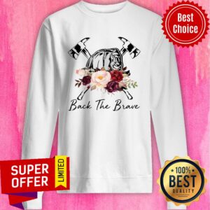 Alternative view of Awesome Back The Brave Fire Helmet Drawing Shirt