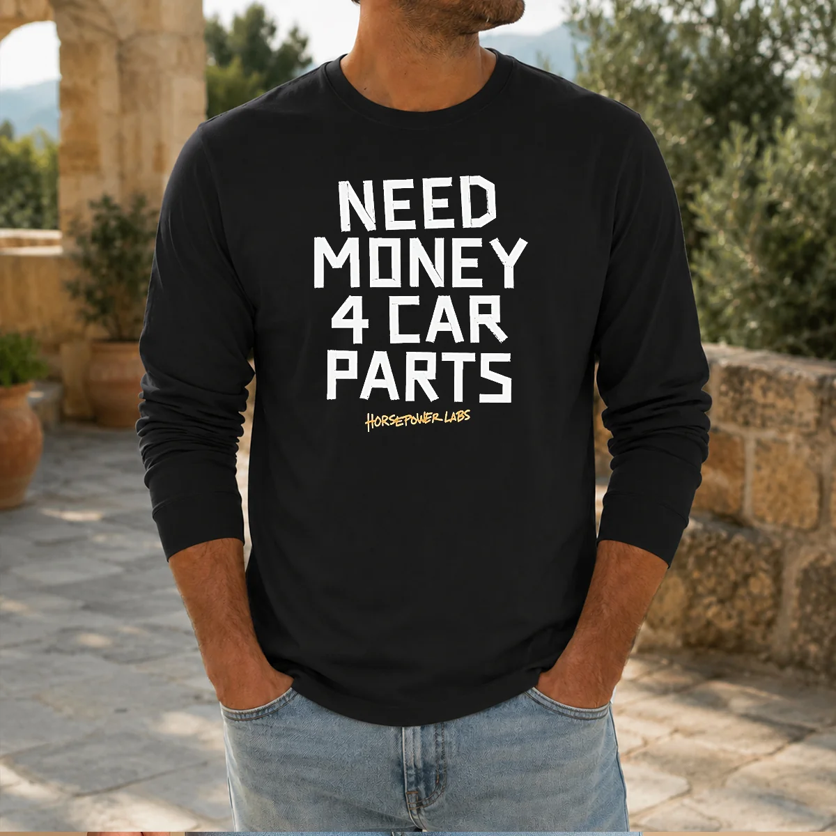 Pretty Need Money 4 Car Parts Horsepower Labs Shirt - Image 4