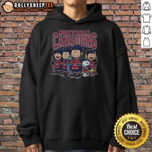 Alternative view of Nice Montreal Canadiens Peanuts Cartoon Team Ice Hockey T-Shirt