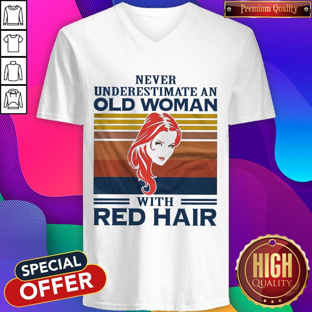 Never Underestimate An Old Woman With Red Hair Vintage Shirt - Image 3