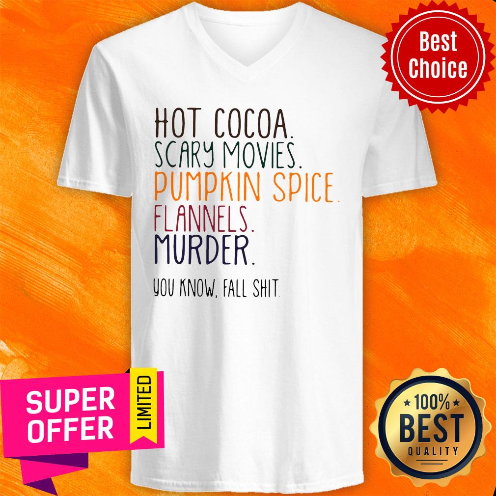 Nice Hot Cocoa Scary Movies Pumpkin Spice Flannels Murder Shirt - Image 4