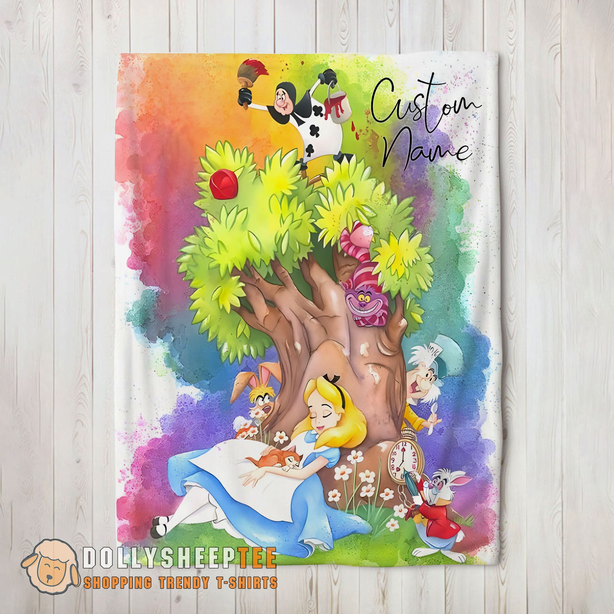 Happy Top Disney Alice In Wonderland Dreaming Blanket Fleece Customized Blanket