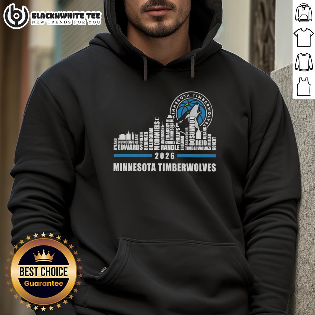 Official Minnesota Timberwolves X Skyline City Players Name 2026 T-Shirt - Image 2