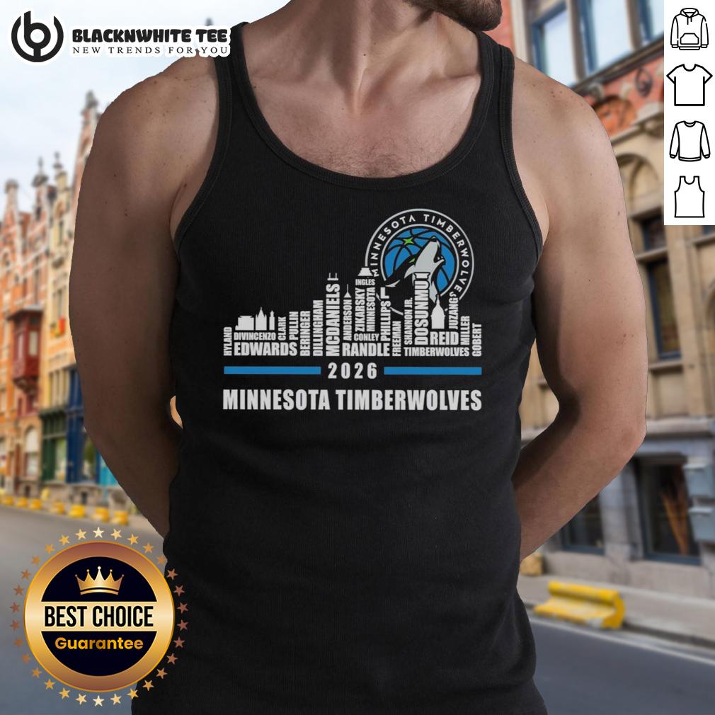 Official Minnesota Timberwolves X Skyline City Players Name 2026 T-Shirt - Image 4