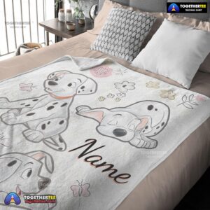 Alternative view of Official Disney Cartoon 101 Dalmatians Cute Blanket Fleece Customized Blanket