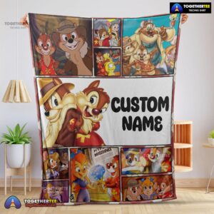 Official Disney Cartoon Chip And Dale Family Cute Blanket Fleece Customized Blanket