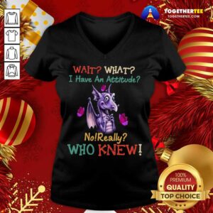 Alternative view of Hot Dragon Wait What I Have An Attitude No Really Who Knew Shirt