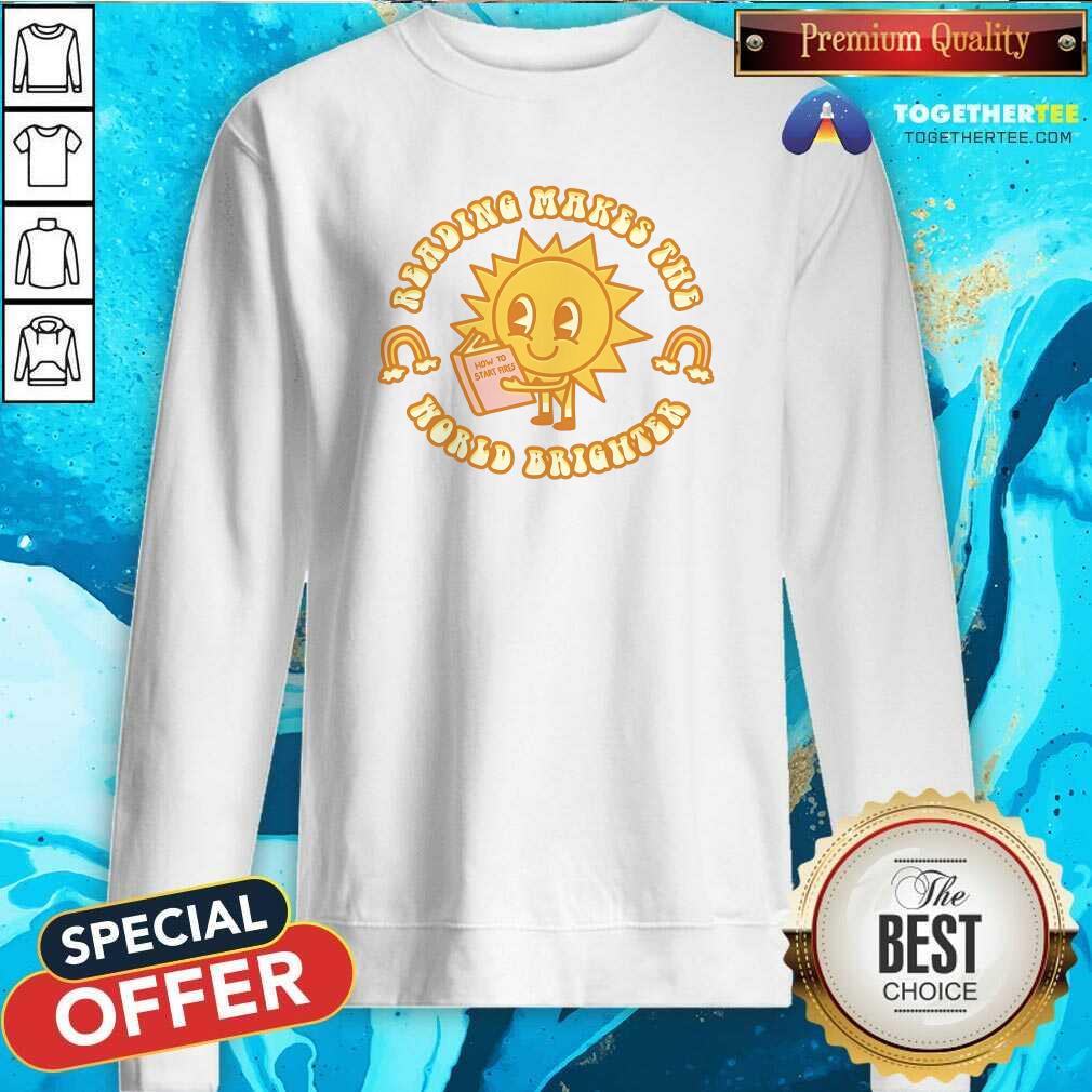 Premium Reading Makes The World Brighter T-Shirt - Image 4
