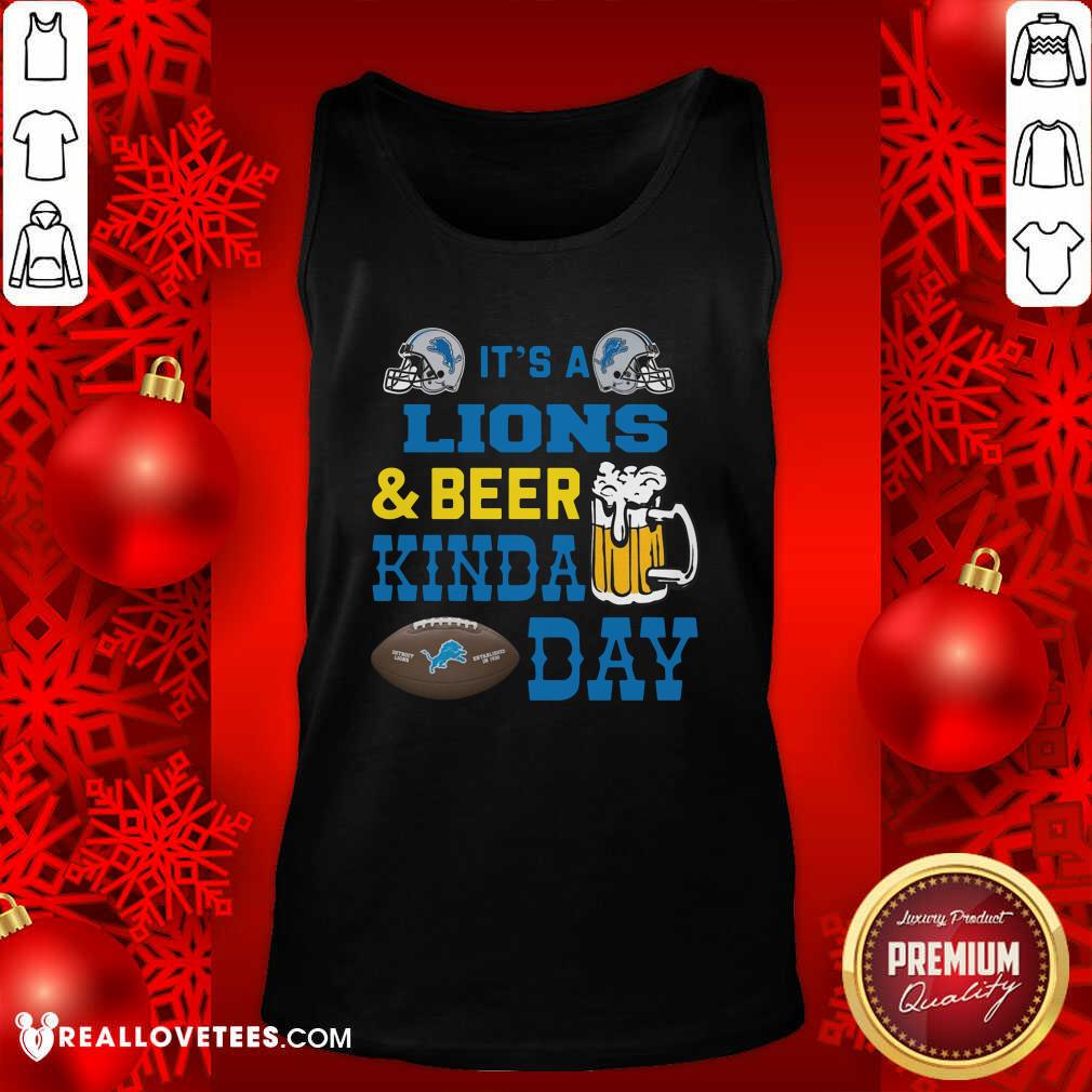 Awesome It’s A Detroit Lions And Beer Kinda Day Shirt - Image 2