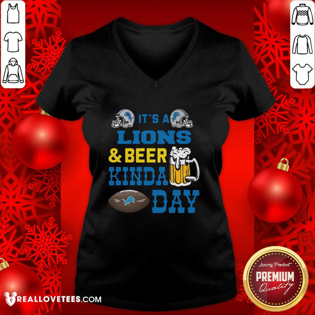 Awesome It’s A Detroit Lions And Beer Kinda Day Shirt - Image 5