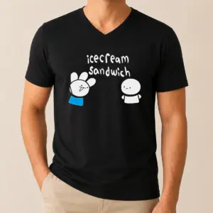 Alternative view of Happy Good Icecream Sandwich Characters Youtube Animation Shirt