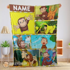 Curious George Ted ShacklefordBlanket Fleece Customized Blanket