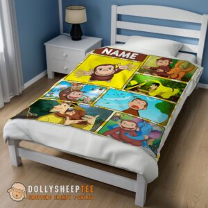 Alternative view of Curious George Ted ShacklefordBlanket Fleece Customized Blanket