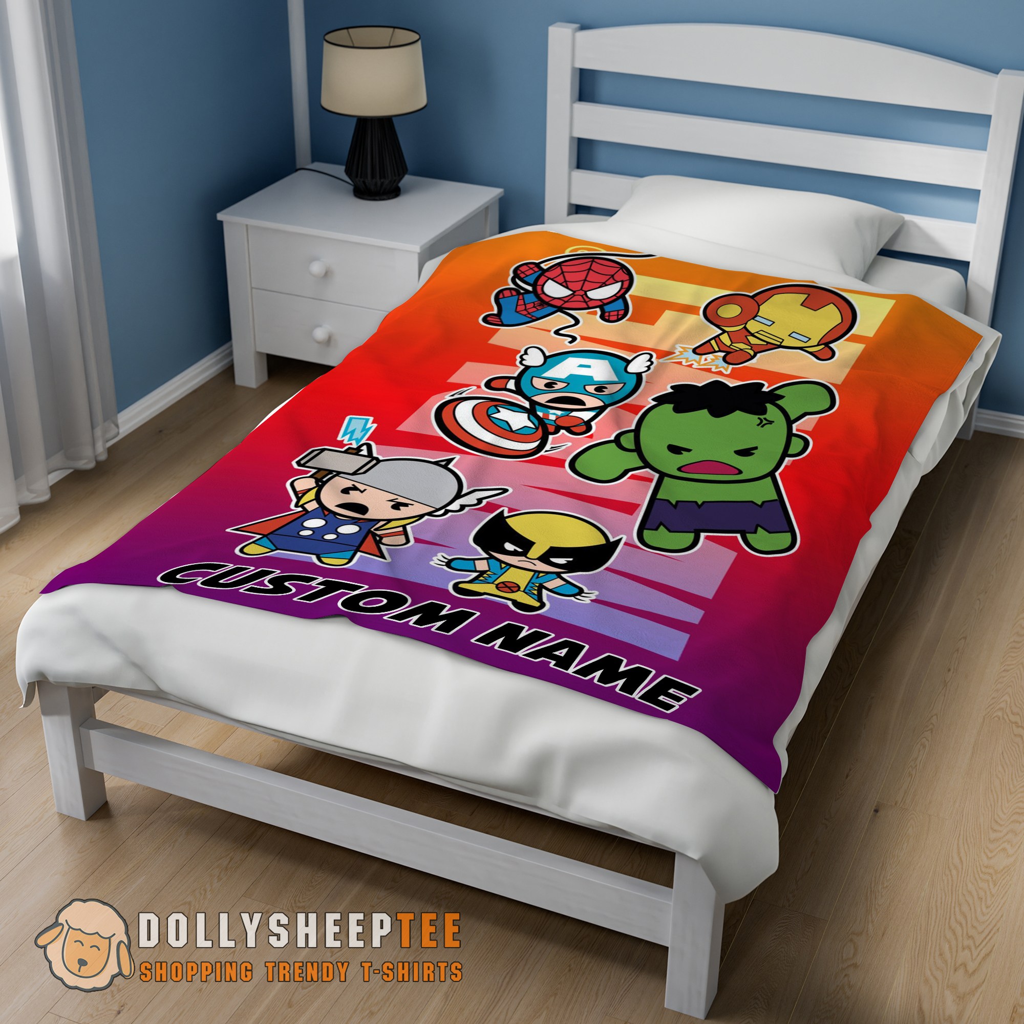 Awesome Perfect Marvel SuperHero Avengers Skull Friends Birthday Cute Blanket Fleece Customized Blanket - Image 2