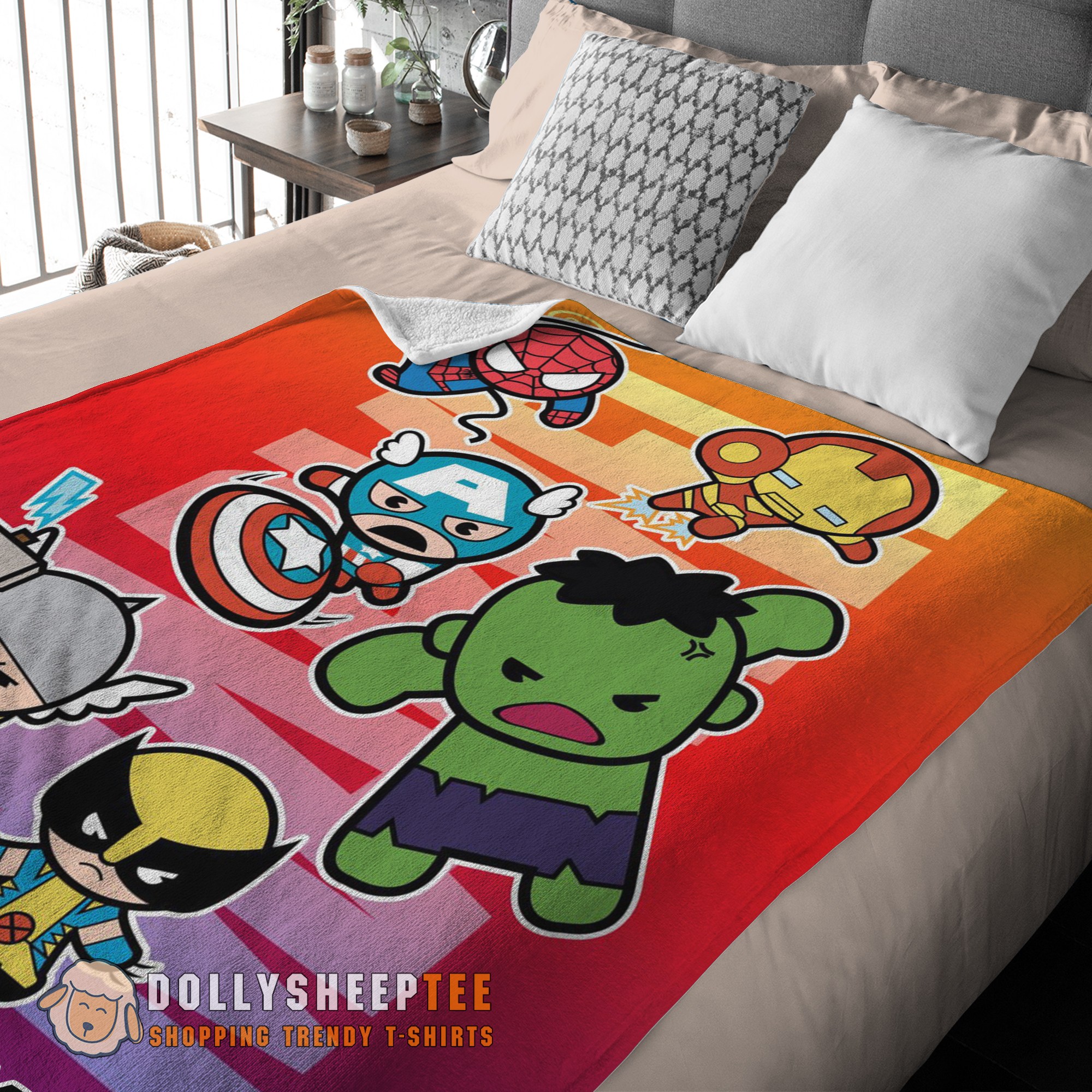 Awesome Perfect Marvel SuperHero Avengers Skull Friends Birthday Cute Blanket Fleece Customized Blanket - Image 3
