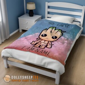 Alternative view of Awesome Perfect Marvel SuperHero Baby Groot And Friends Birthday Cute Blanket Fleece Customized Blanket